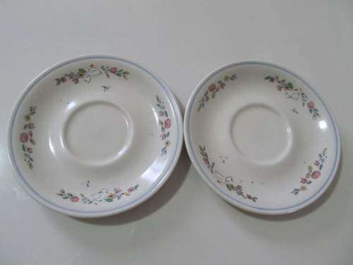 CONTINENTAL !! Vintage Lot of Two Identical Continental Stoneware Tea Duos - Folk