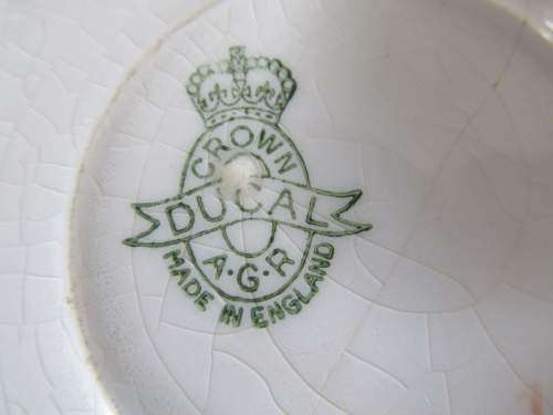 CROWN DUCAL !! Rare Antique 1915+ Crown Ducal Porcelain Tea Duo