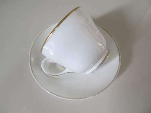 WEDGWOOD !! Vintage White and Gold Wedgwood Fine Porcelain Tea Duo