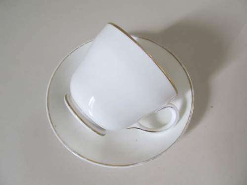 WEDGWOOD !! Vintage White and Gold Wedgwood Fine Porcelain Tea Duo