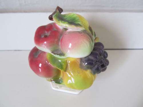 FRUITS !! Vintage Fruits Design Ceramic Sauce Pot / Sugar Bowl