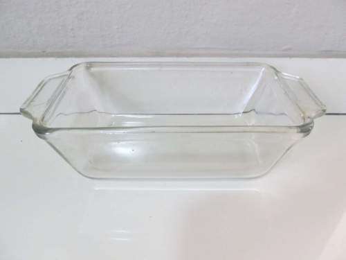 ANCHOR !! Vintage American Clear Glass Anchor Loaf Dish - Bakeware
