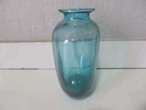 CERULEAN !! Vintage Cerulean Blue Glass Decorative Vase with Flared Rim