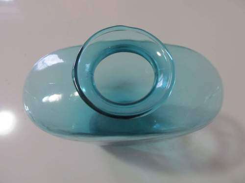 CERULEAN !! Vintage Cerulean Blue Glass Decorative Vase with Flared Rim
