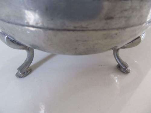 PEWTER !! Vintage Dimpled Pewter Teapot with Feet and Bakelite Handle