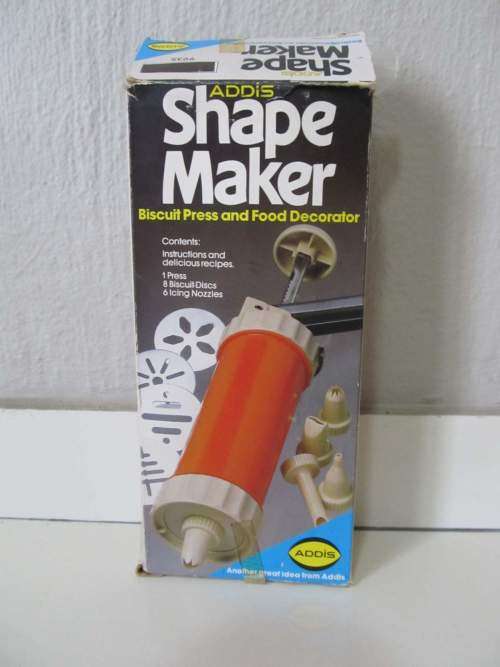 ADDIS !! Boxed Unusued Vintage Addis Shape Maker/Buscuit Press with Attachments etc