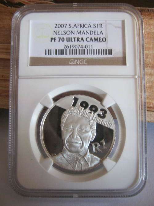 2007  PF70 Mandela silver R1 graded by NGC-Ultra Cameo