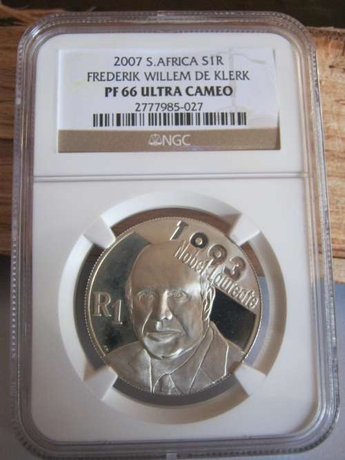 2007 FW De Klerk silver R1 Graded PF66 Ultra Cameo by NGC