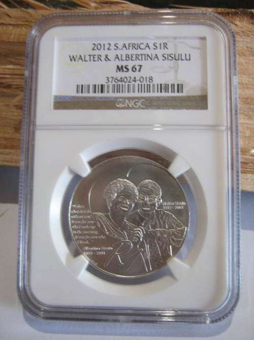 2012 Sisulu Graded by NGC--  MS67 Silver coin