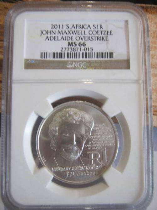 2011 JM Coetzee Adelaide stamped graded MS66 by NGC- Silver R1 mint state.