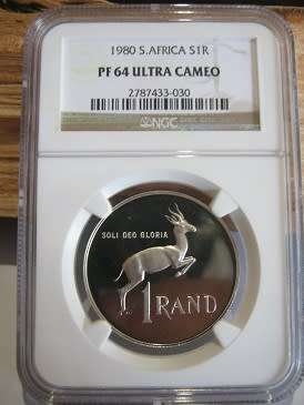 1980 Springbok silver R1  NGC Graded PF64 Ultra Cameo