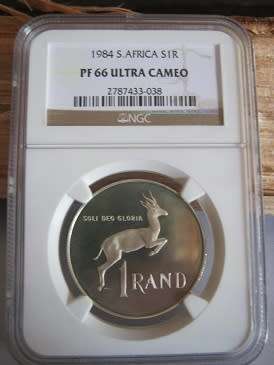 1984 Springbok silverR1 NGC Graded PF66 Ultra Cameo