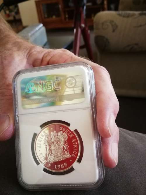 1988 silver one rand- NGC Graded PF67 Ultra Cameo. Not many graded this high