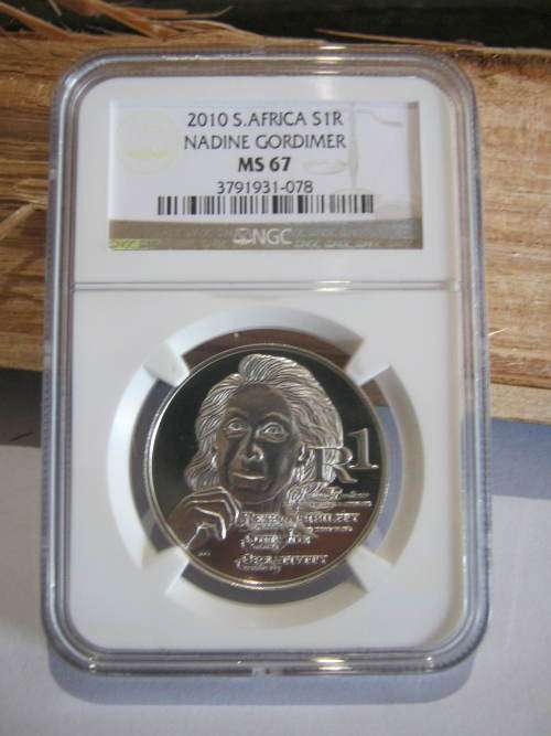 2010 Nadine Gordimer MS67 silver R1 graded by NGC