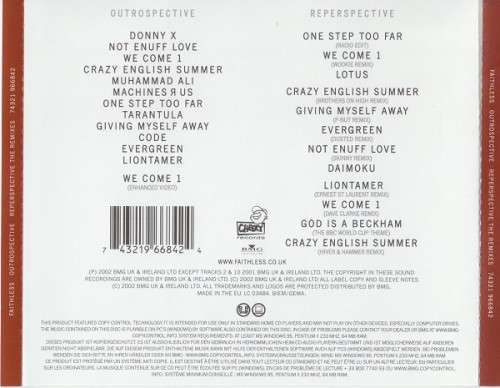 Faithless - Outrospective The Remixes 2xCD (IMPORT) Excellent Condition