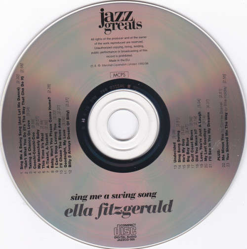 Ella Fitzgerald - Sing Me a Swing Song CD Mint Condition (IMPORT)