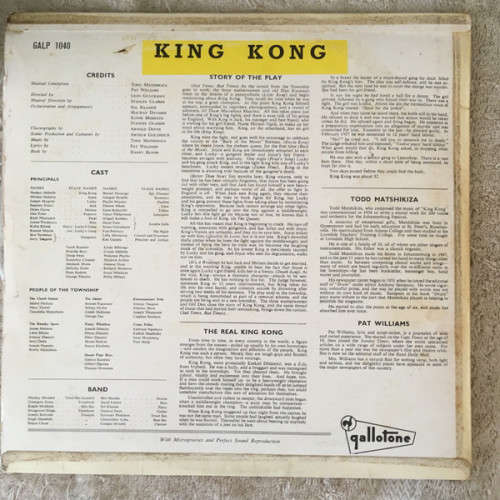 Todd Matshikiza/Pat Williams - King Kong All African Jazz Opera Vinyl LP Excellent Condition