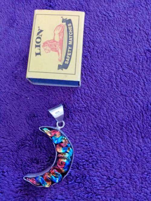 Mexican 925 Sterling Silver With Coloured Moulded Glass Pendant NEW