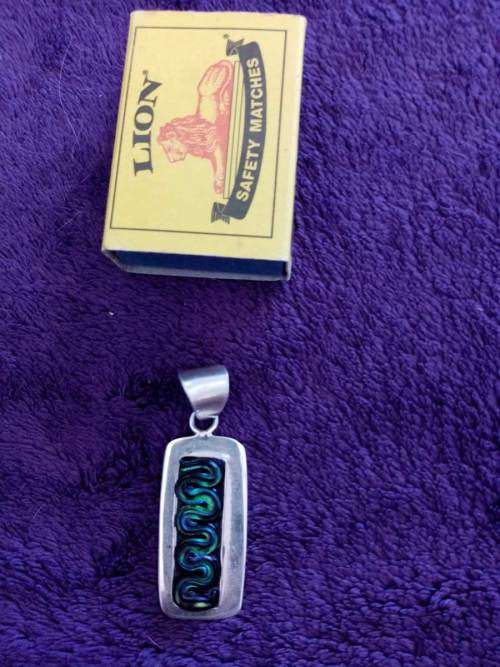 Mexican 925 Sterling Silver With Coloured Moulded Glass Pendant NEW