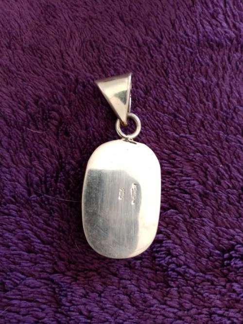 Mexican 925 Sterling Silver With Coloured Moulded Glass Pendant NEW