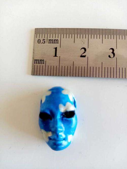 Hand Painted Peruvian Chinese Mask Bead