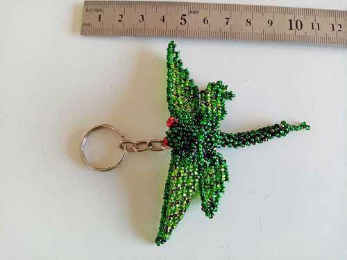 Beaded Dragonfly Key Ring Hand Crafted in Guatemala (Made With High Quality Czechoslovakian Beads)