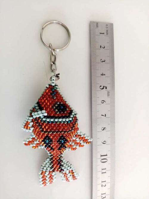 Beaded Fish Key Ring Hand Crafted in Guatemala (Made With High Quality Czechoslovakian Beads)