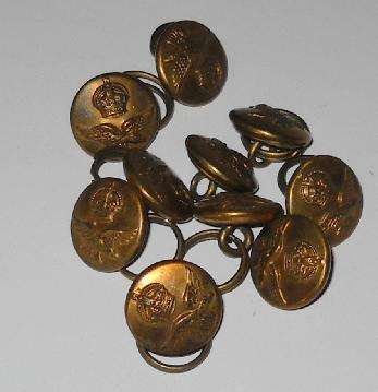 10 SMALL S A AIRFORCE BRASS BUTTONS