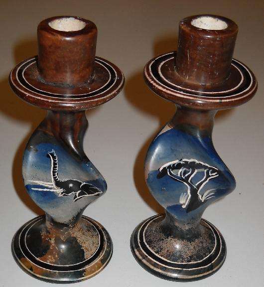 BEAUTIFUL SOAPSTONE CANDLESTICKS