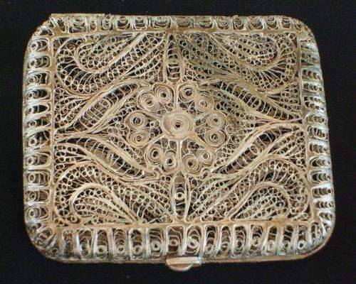 VINTAGE STERLING SILVER FILIGREE CIGARETTE CASE OR CARD HOLDER