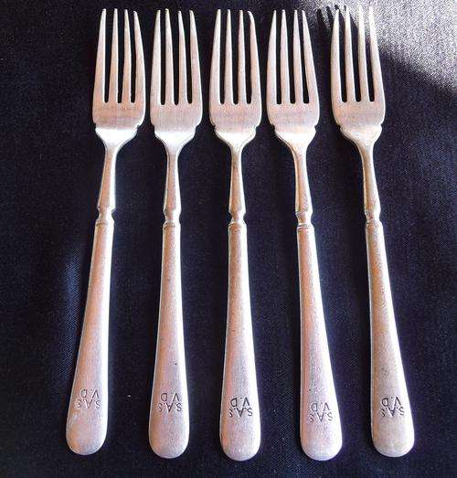 SOUTH AFRICAN RAILWAYS CUTLERY - LOT OF 5 FORKS - ***R1 START*** NO RESERVE!!!