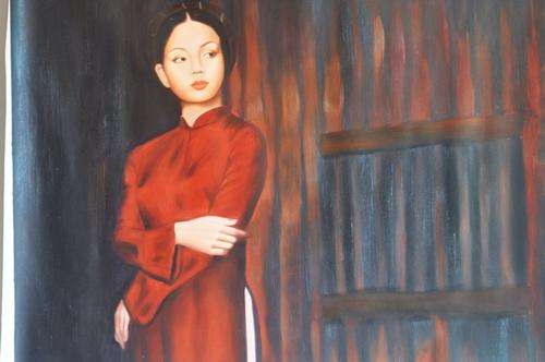 Portrait of a Lady - Original Oil On Canvas from Vietnam
