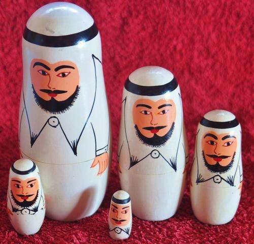 Arab 'Russian' Nested Dolls - All Five of Them!