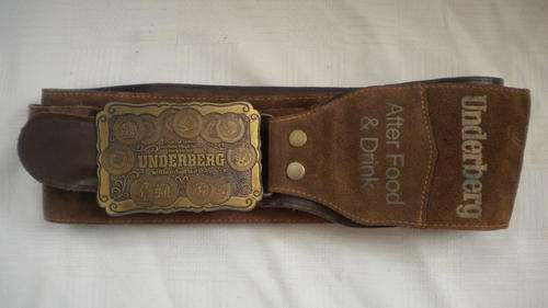 UNDERBERG LIQUOR DISPLAY BELT!!  *SUEDE LEATHER*