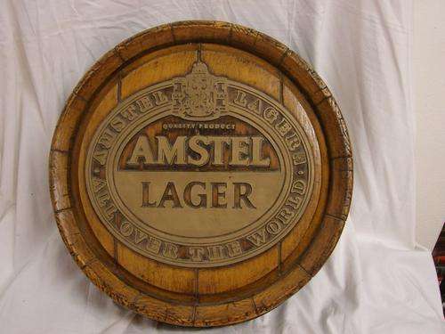 VINTAGE-BARREL - SHAPE BAR SIGN !!!! AMSTEL !!!!