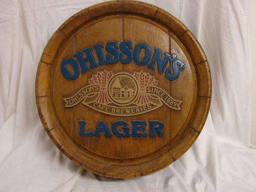 VINTAGE-BARREL - SHAPE BAR SIGN !!!! OHLSSON'S !!!!