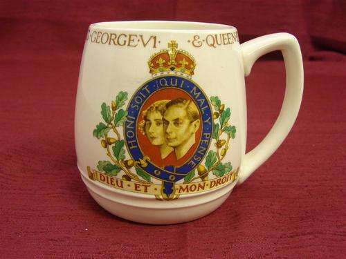 King George VI & Queen Mary Coronation Mug 1937 Made in England