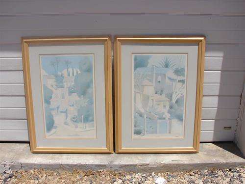 A PAIR OF LARGE PICTURES IN FRAMES