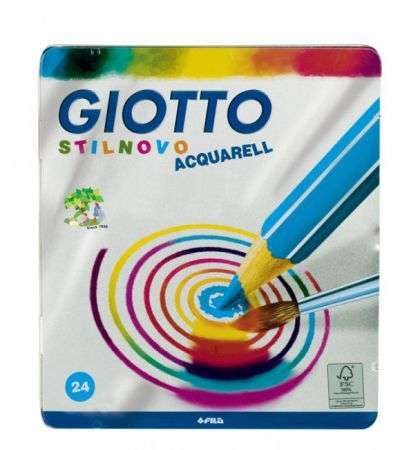 GIOTTO STILNOVO ACQUARELL 24 pcs Metal Case Pencils