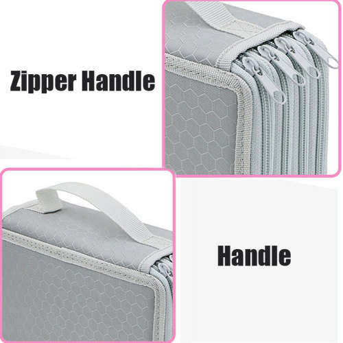 Light Grey - 72 Holders Pencils Case - 4 Layers Canvas Pencil case