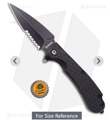 Russian Daggerr Urban 2 folding  knife black semi serrated blade black