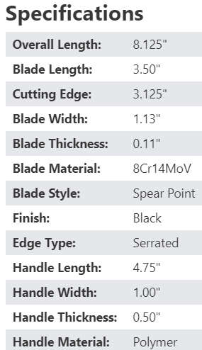 Russian Daggerr Urban 2 folding  knife black semi serrated blade black