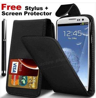 Samsung Galaxy S3 i9300 flip open pouch,screen protector+stylus