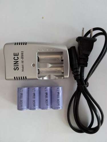 4x CR123A rechargeable batteries 1000Mah 3.7v with charger