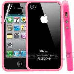 iphone 4 g 4G 4S bumper series case cover+screen protector PINK