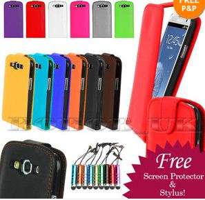 Samsung Galaxy S3 flip case cover RED free screen protector +stylus