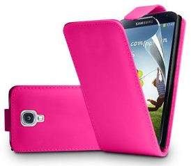 Samsung Galaxy S4 flip case cover PINK free screen protector,Stylus
