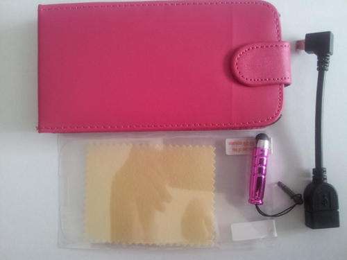 Samsung Galaxy S4 pack..flip pouch PINK,screen protector,stylus,USB adapter!
