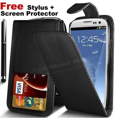Samsung Galaxy S2 flip case cover BLACK free screen protector,stylus,SIGNAL BOOSTER!
