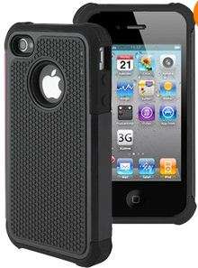 Apple Iphone I4 shockproof case cover BLACK,screen protector,stylus,SIGNAL BOOSTER!